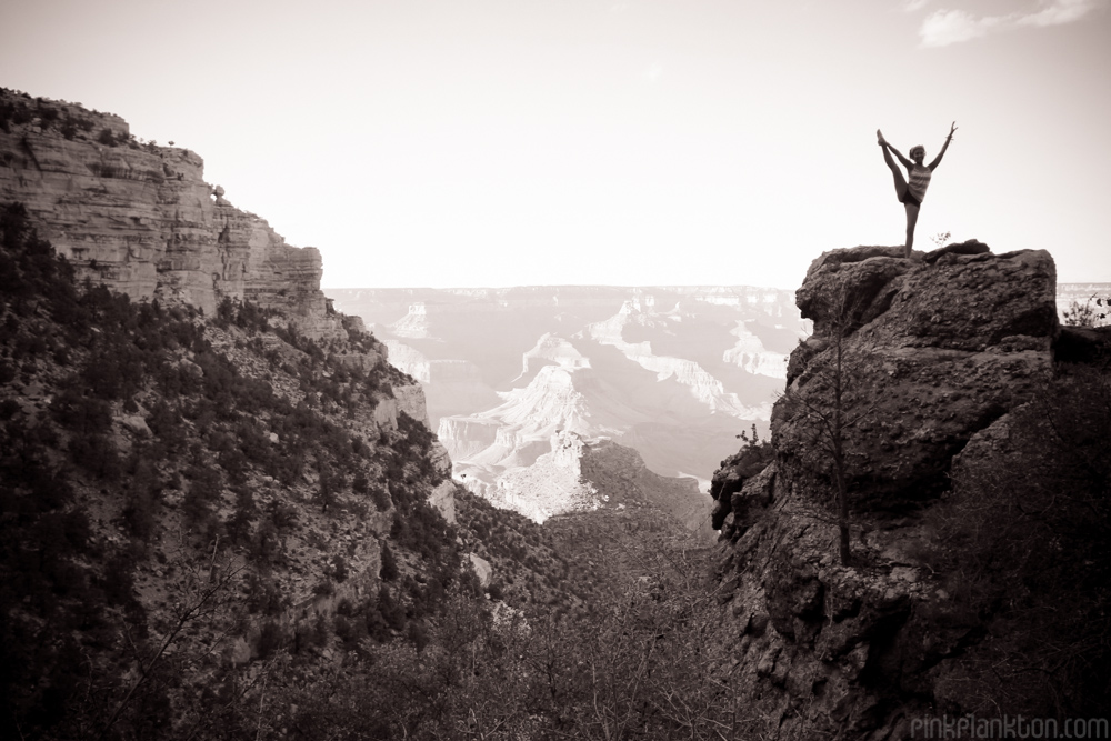 girl posing on Grand Canyon rock