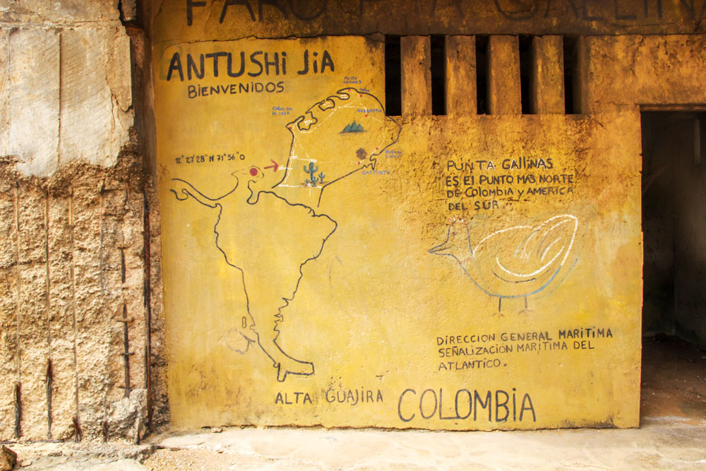 map at Punta Gallinas, Colombia