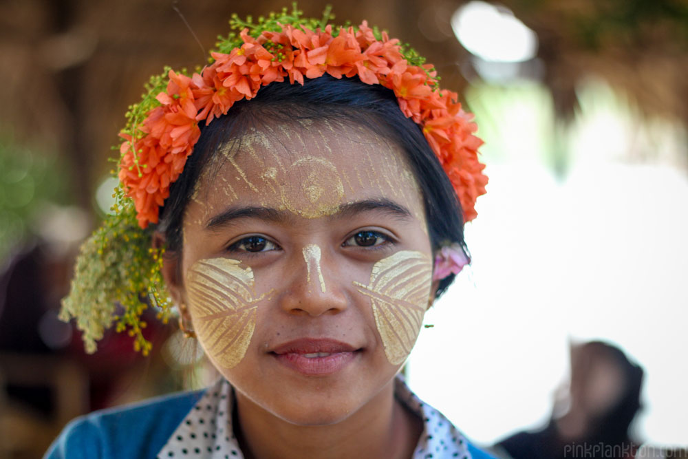 Burmese girl with thanaka