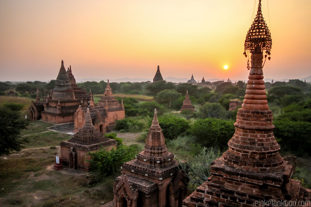 view of temples in Bagan, Myanmar