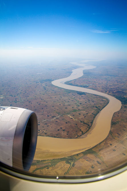 view of Myanmar from plane