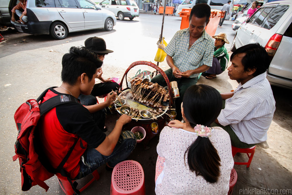 street food in Yangon, Myanmar