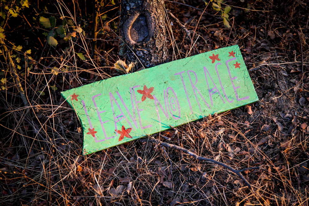 Leave no trace sign at Boom Festival