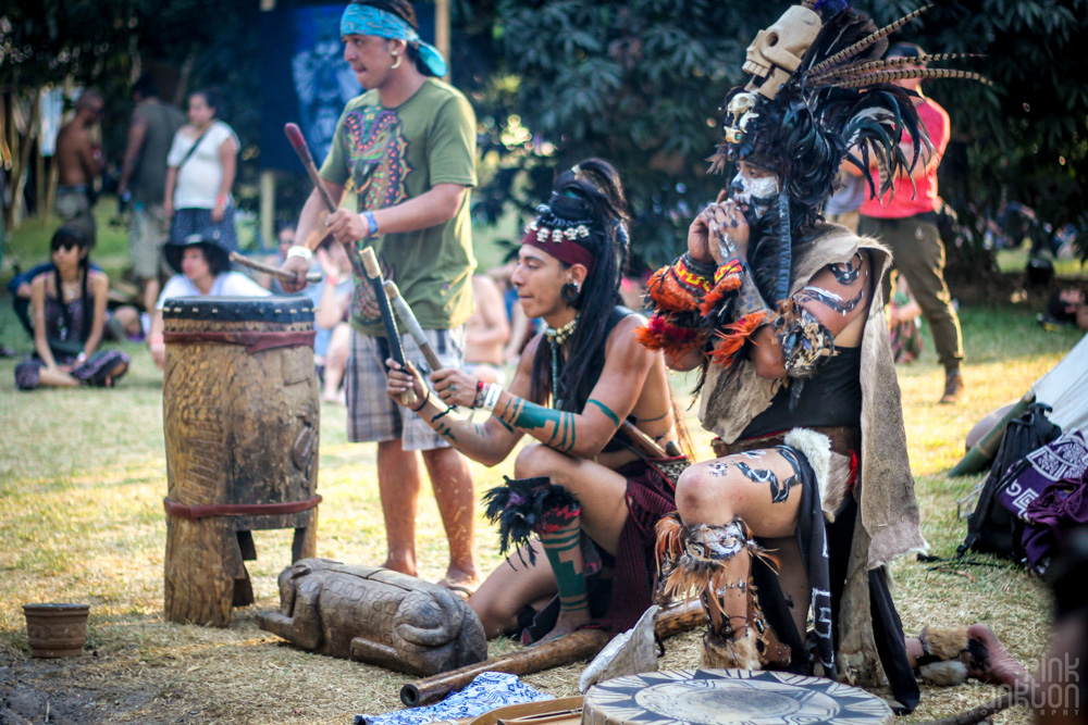 Festival Ometeotl Indigenous tribe performing