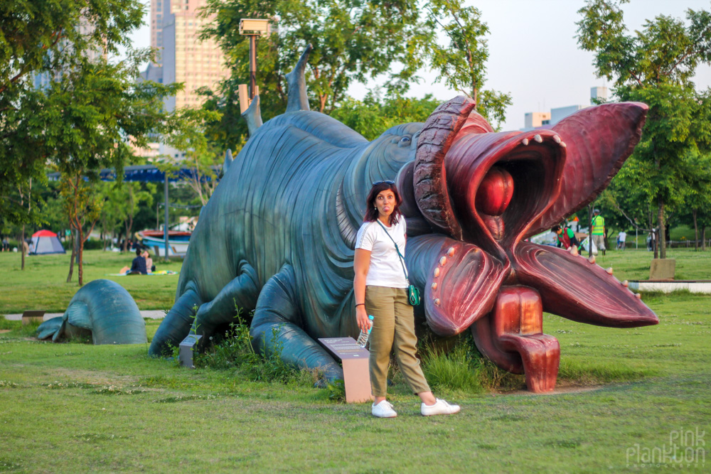 scary creature statue in Yeouido Hangang Park Seoul, South Korea