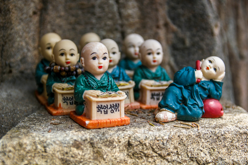 small figures in Haedong Yonggung Temple in Busan, South Korea