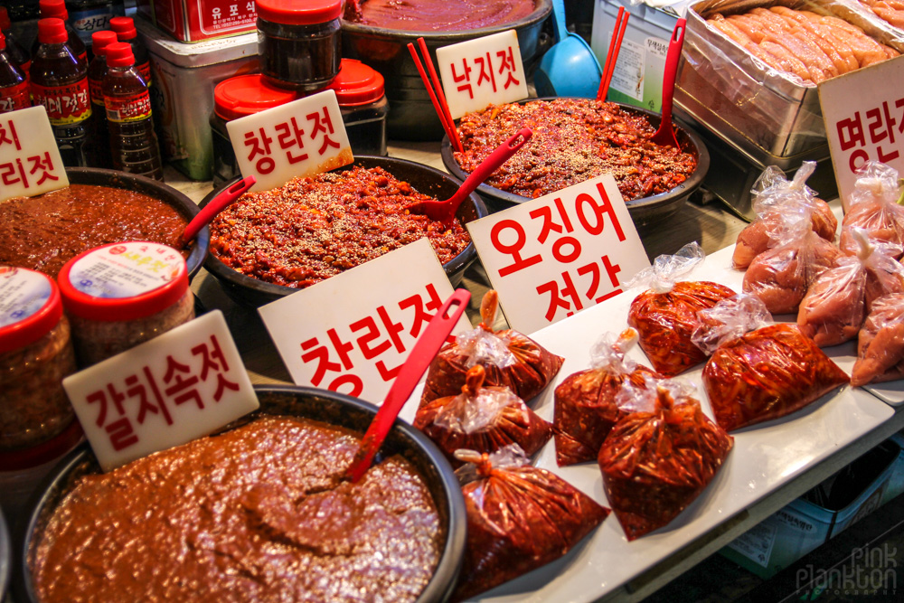 kimchi in market in Seoul