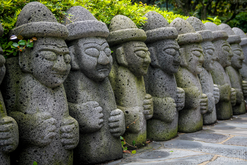 Dol Hareubang volcanic rock statues on Jeju Island