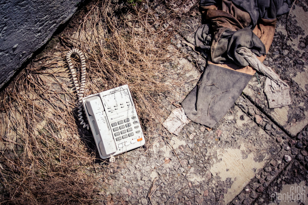 abandoned telephone at Atlantis Water Park in Mexico City