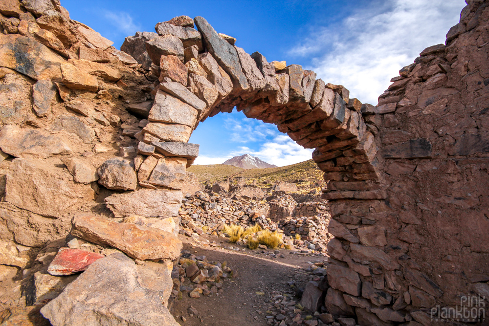 ruins of an abandoned ghost town Pueblo Fantasma in Bolivia