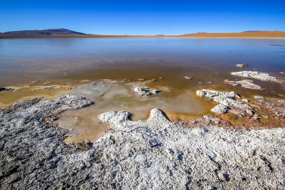salt lagoon in Bolivia's desert