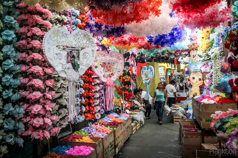 party decorations in Mexico City's Mercado de Flores Merced