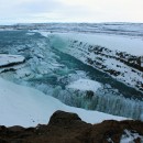 frozen waterfall in Iceland