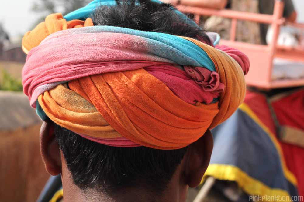 man with colorful turban