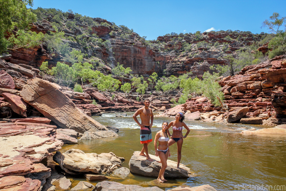 Karijini National Park red rock bush and river landscape