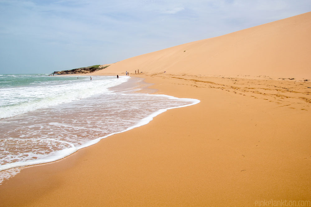 red sand dunes and beach at Punta Gallinas, Colombia