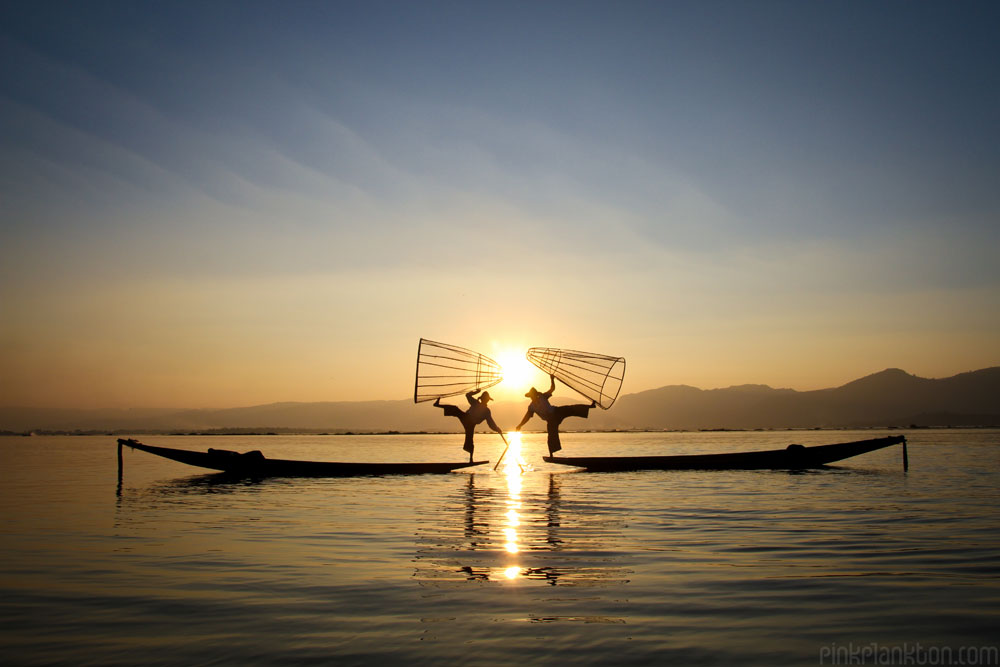 posing fisherman in Inle Lake, Myanmar