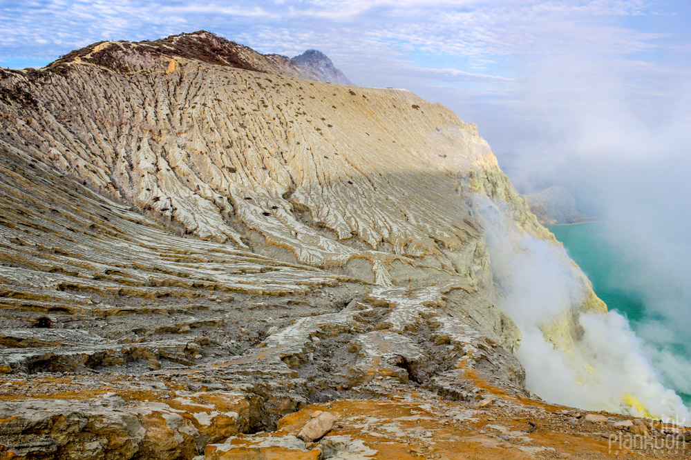 Kawah Ijen acid lake and sulfur mine