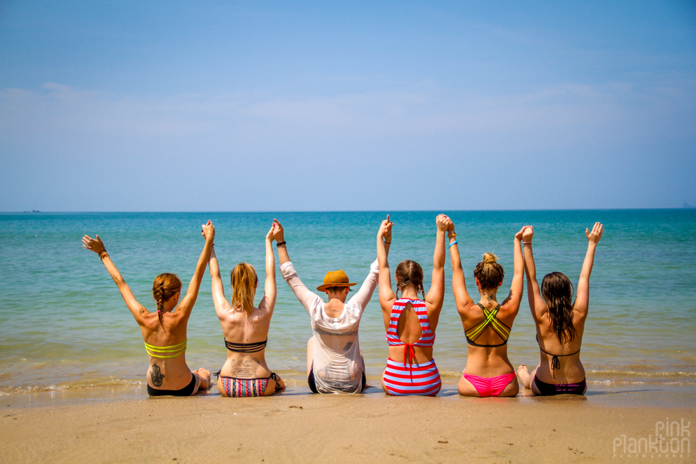 girls on beach in Thailand