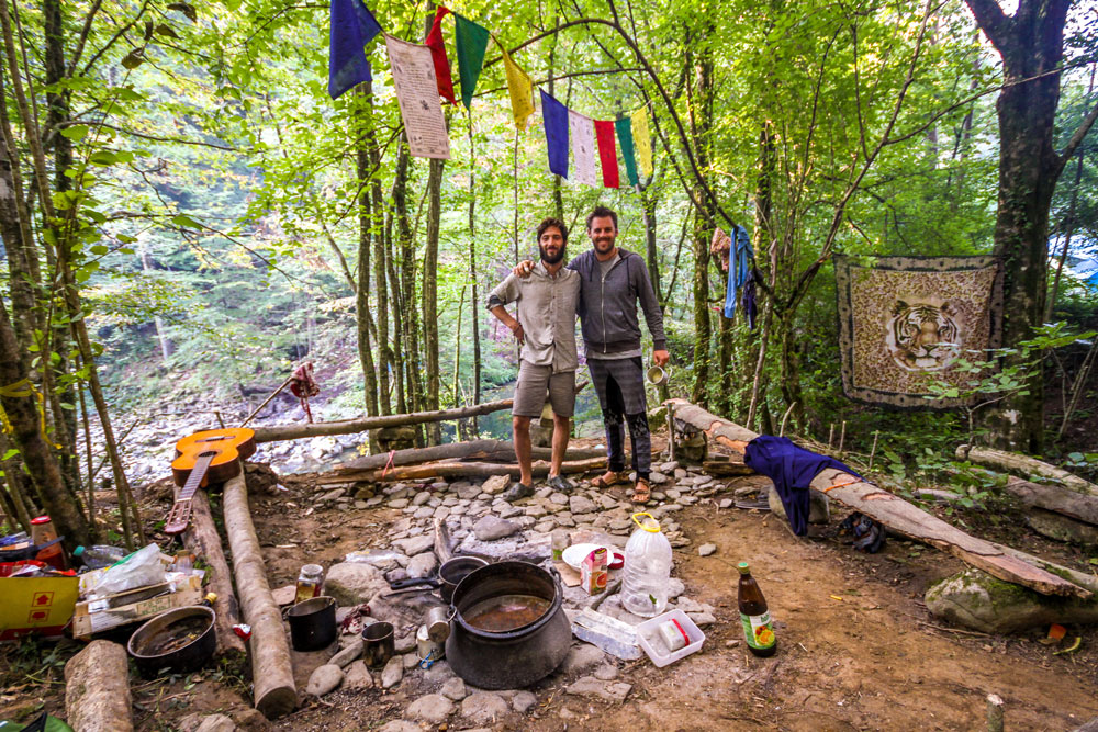 rainbow gathering campfire