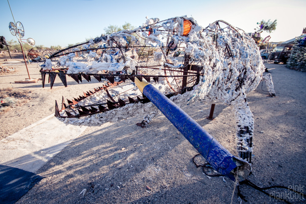 Slab City East Jesus lizard art sculpture