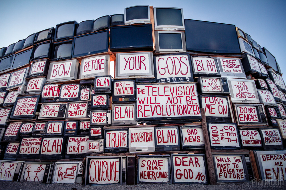 Slab City Wall of TV's in East Jesus