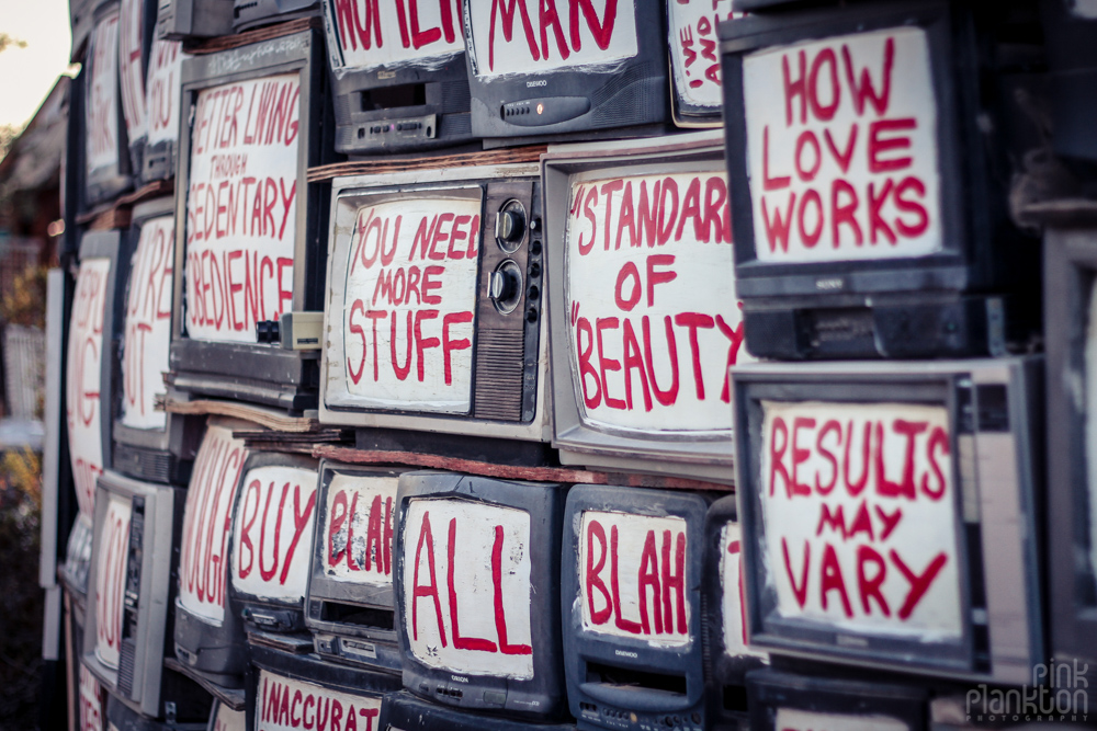 Slab City Wall of TV's in East Jesus