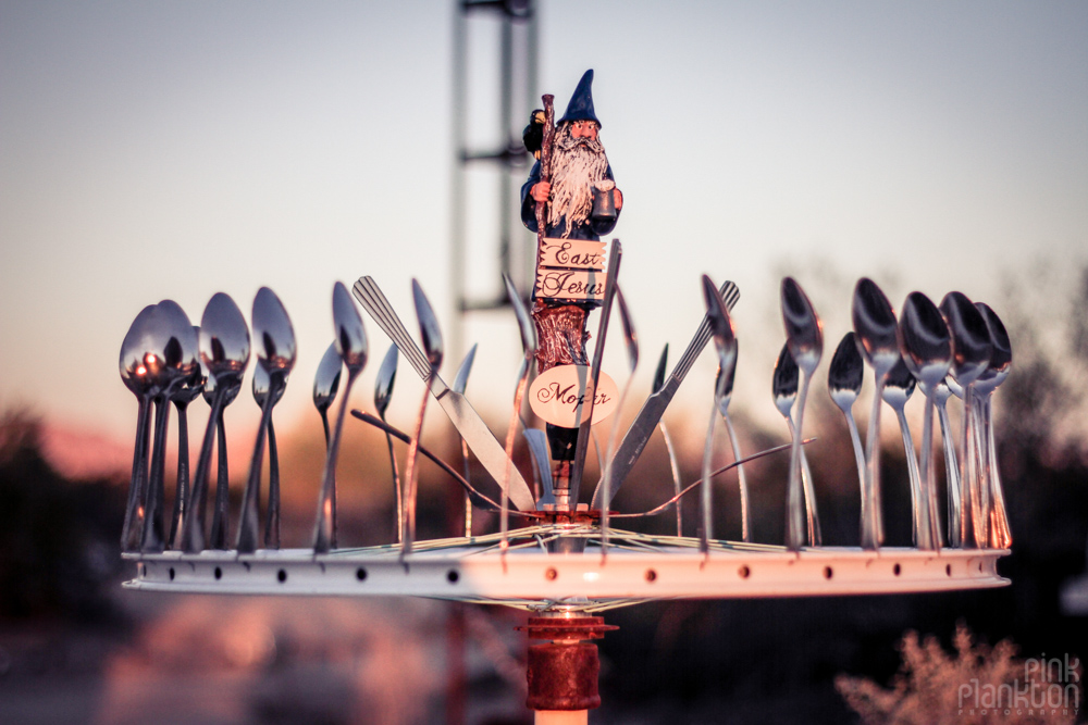 Slab City East Jesus spoon art sculpture