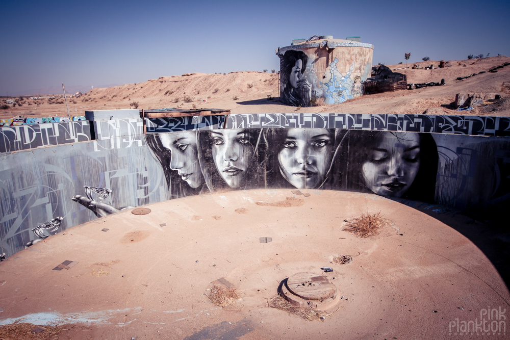 Slab City street art graffiti on military bunkers