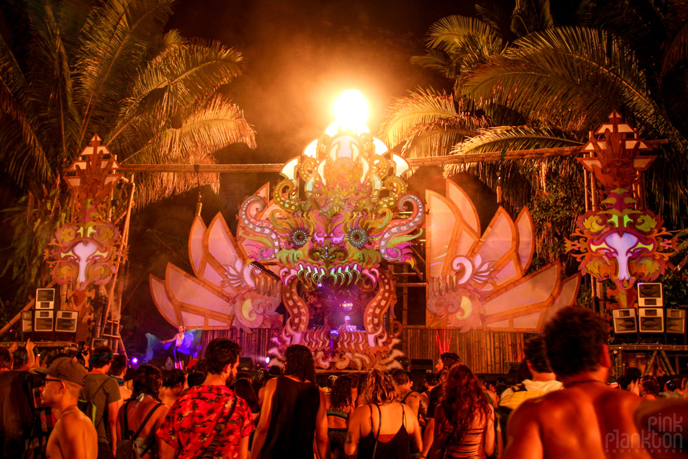 Envision Festival main stage with fire