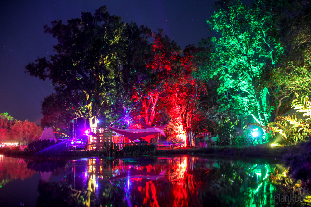 Festival Ometeotl view from lake at night