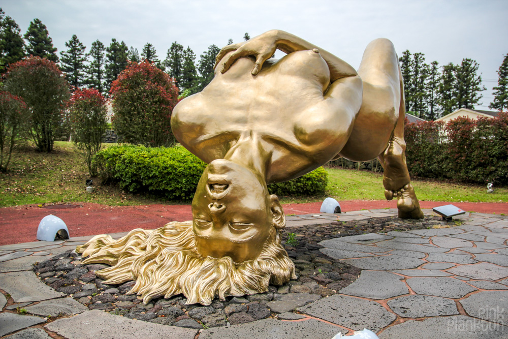 dirty statue of girl masturbating at Love Land in South Korea