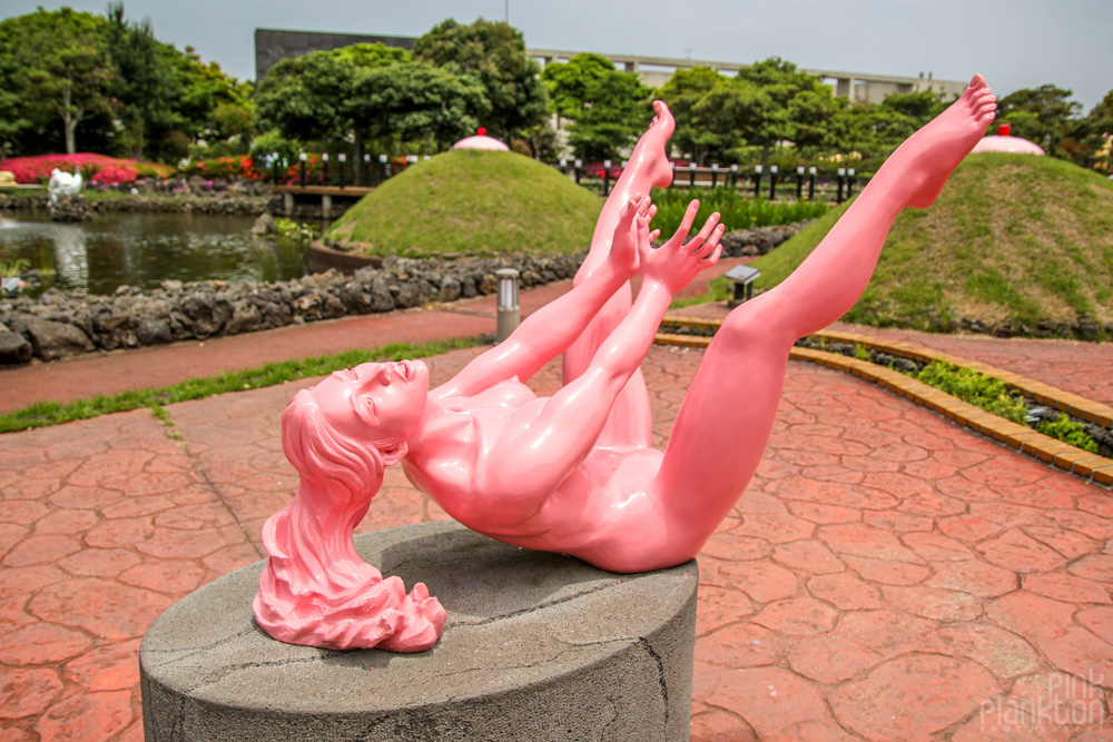 girl having sex statue at Love Land in South Korea