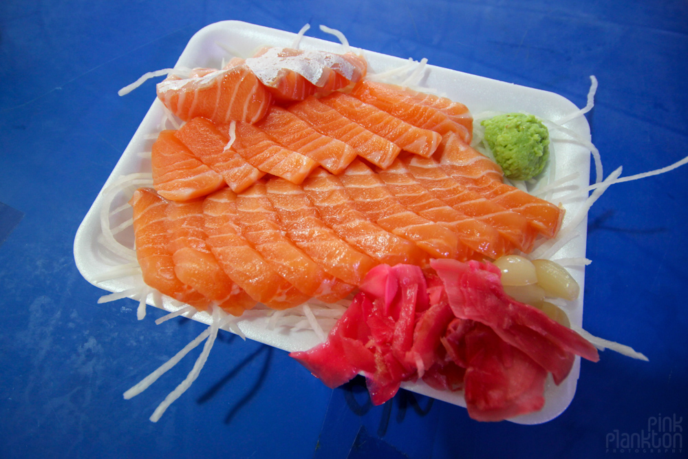 fresh sashimi in fish market in Seoul, South Korea