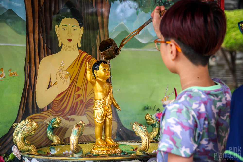 boy in buddhist temple in Korea