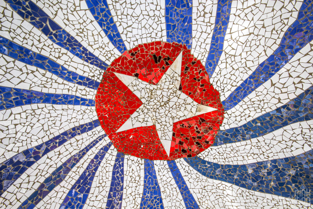 mosaic cuba flag at Fusterlandia in Havana Cuba