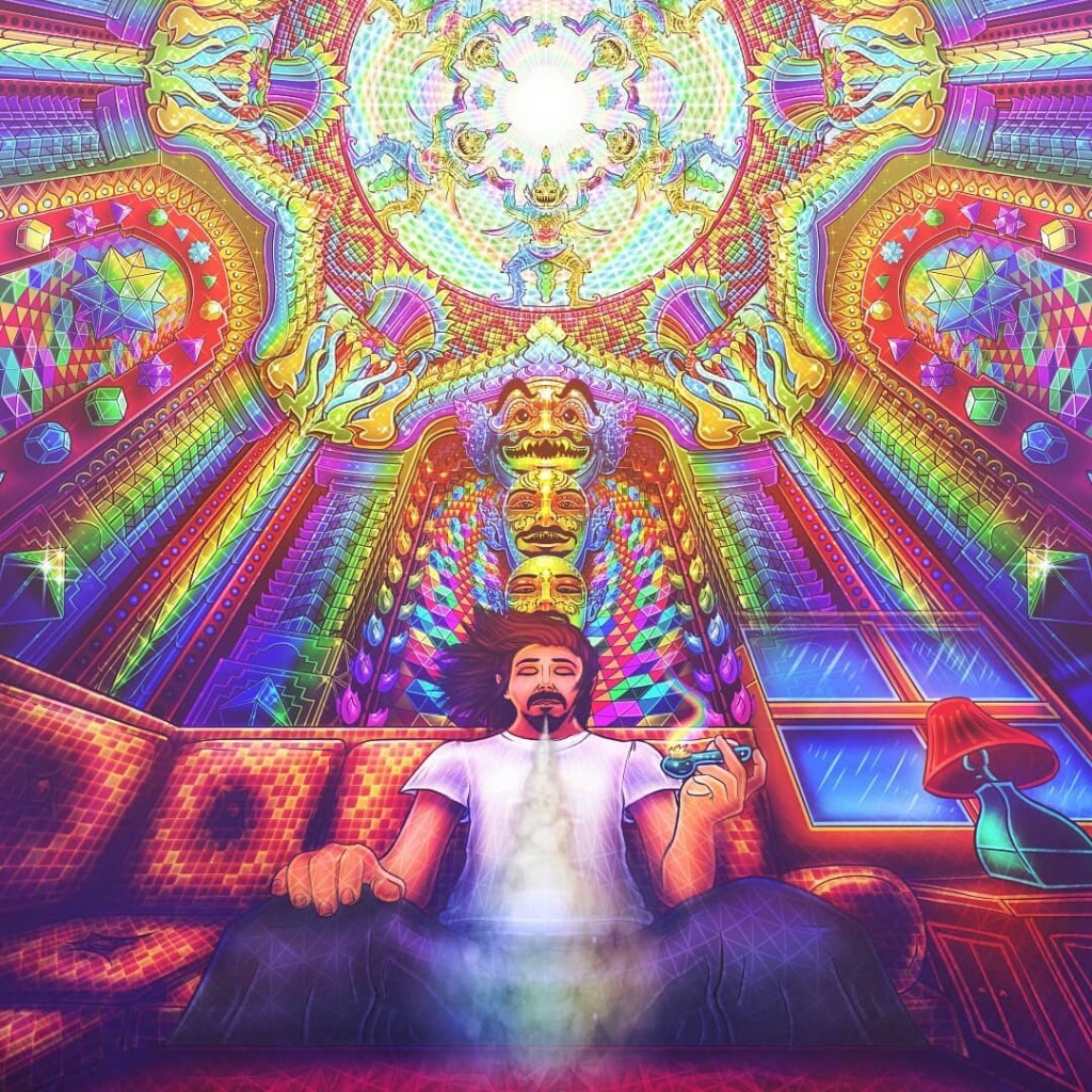 smoking DMT visionary artwork by Salvia Droid.