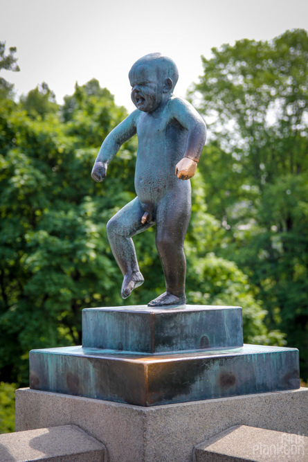boy with gold penis at Vigeland Sculpture Park in Oslo