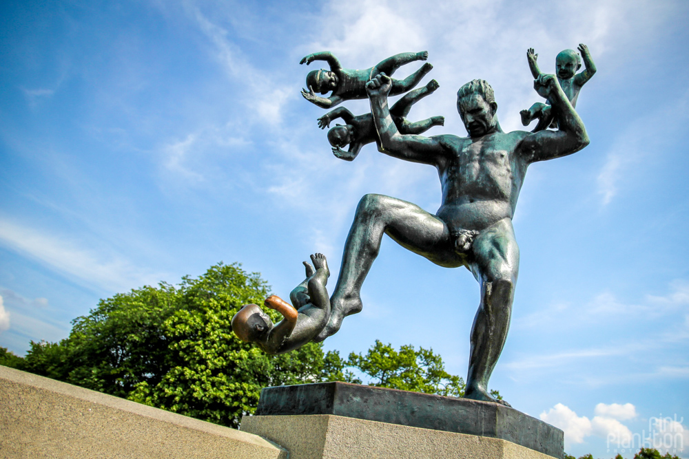 angry man throwing babies at Vigeland Sculpture Park in Oslo