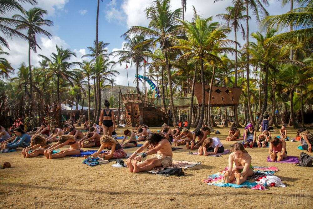 yoga class at Tribal Gathering Festival