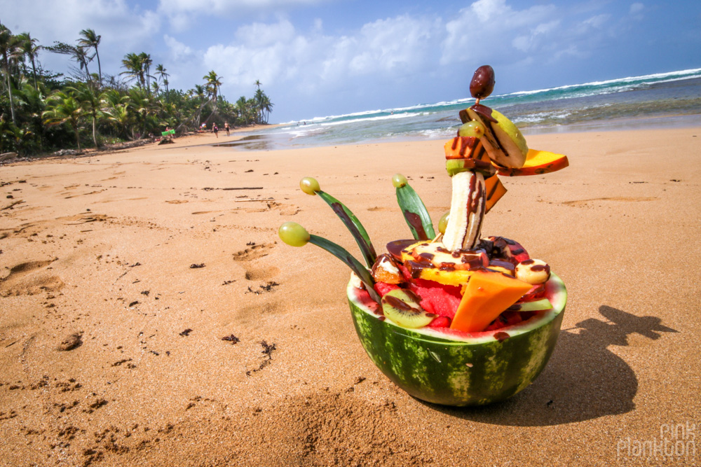 fruit bowl on beach at Tribal Gathering Festival