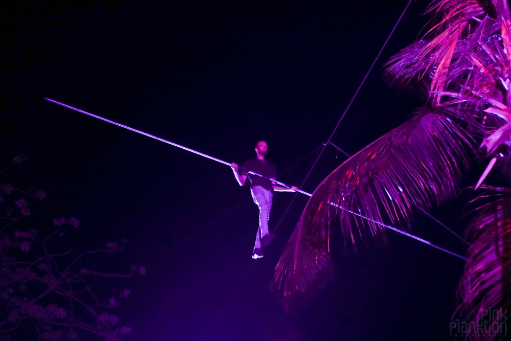 tightrope walker at Tribal Gathering Festival