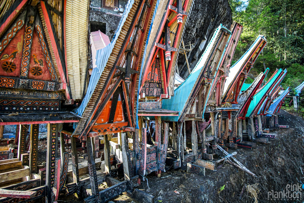 stone grave in Toraja village, Sulawesi