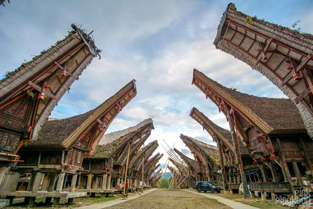 Tongkonan boat houses in Toraja village, Sulawesi