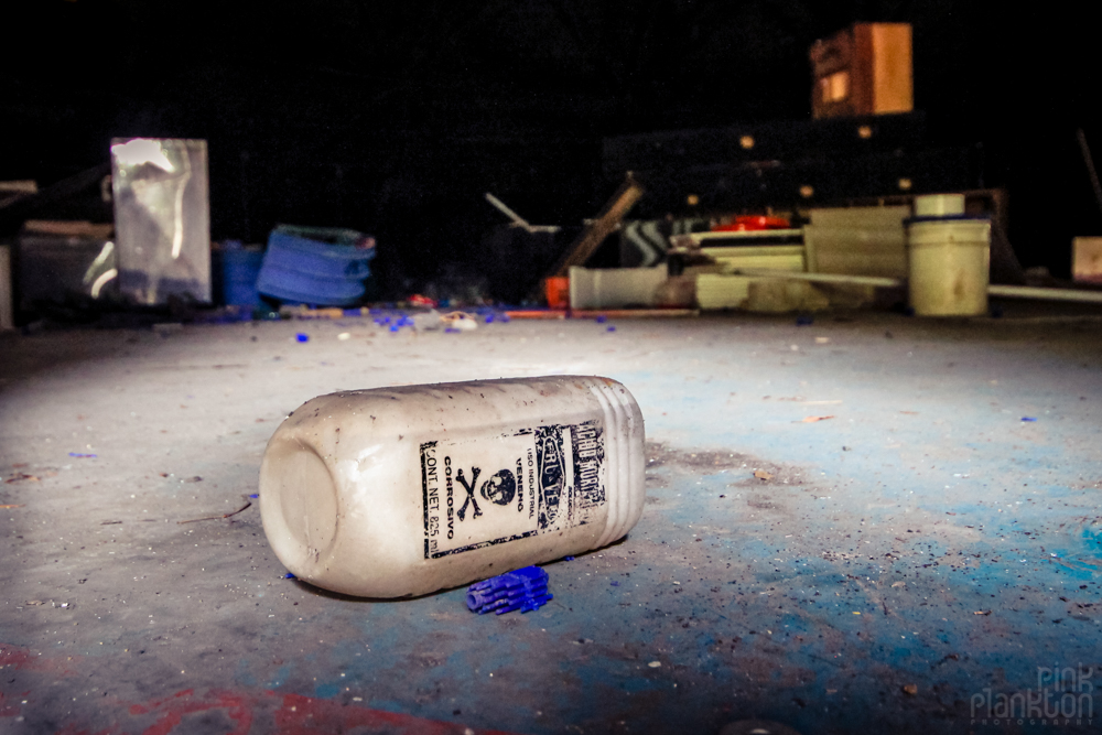 abandoned poison container at Atlantis Water Park in Mexico City