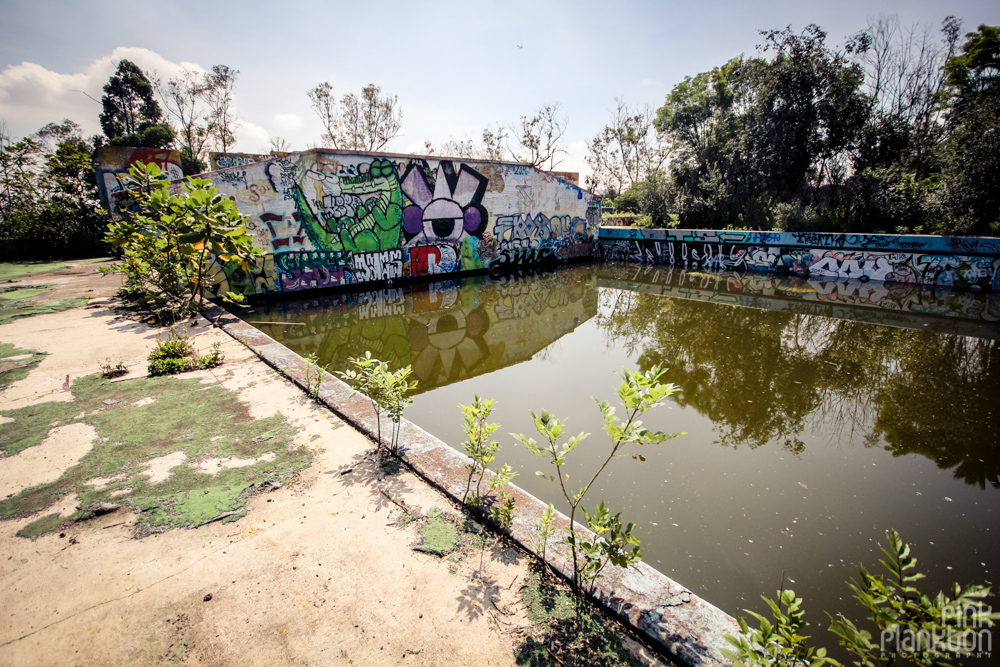 abandoned wave pool at Atlantis Water Park in Mexico City