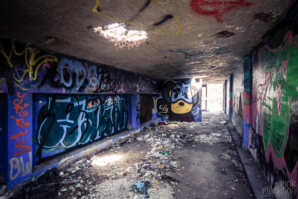 abandoned graffiti at Atlantis Water Park in Mexico City