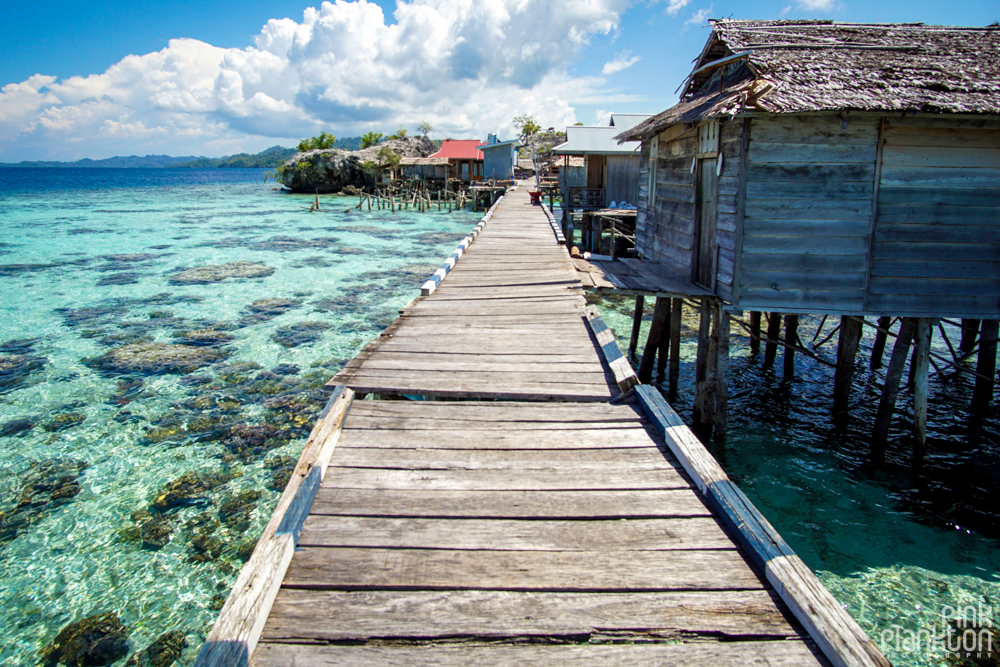 Pulau Papan bridge and floating village in the Togean Islands