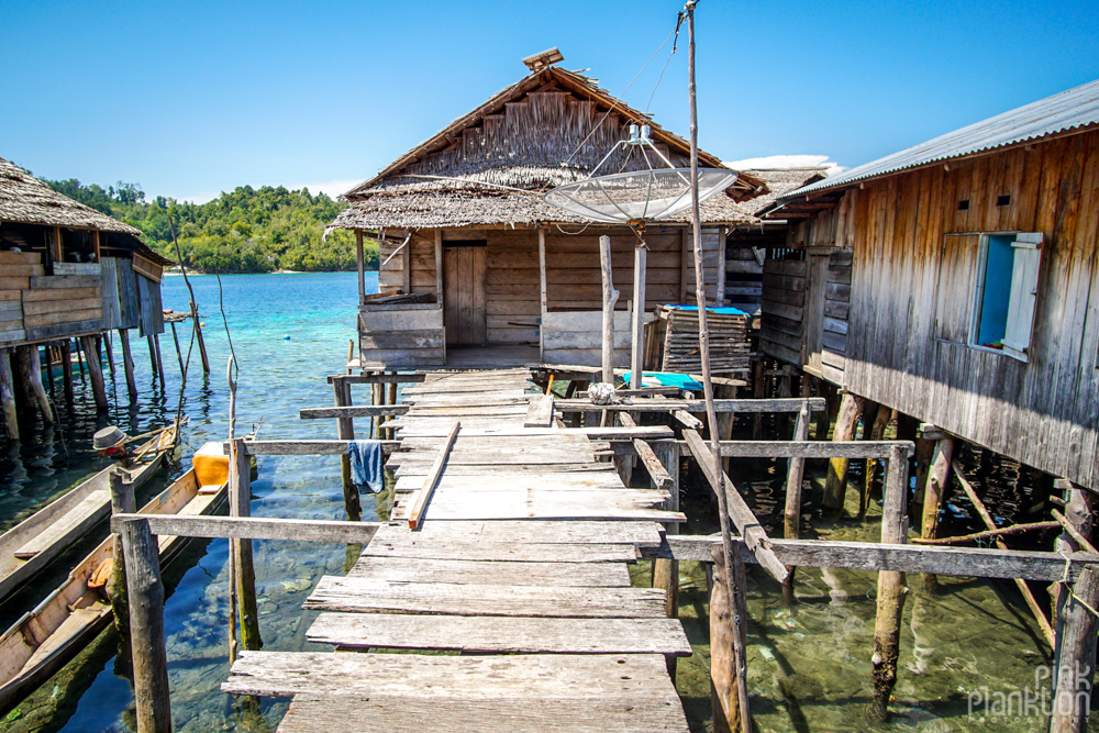 floating house on Pulau Papan in the Togean Islands