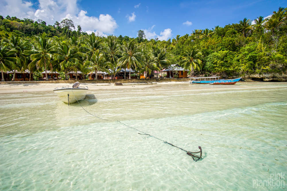 Sera Beach bungalows in the Togean Islands